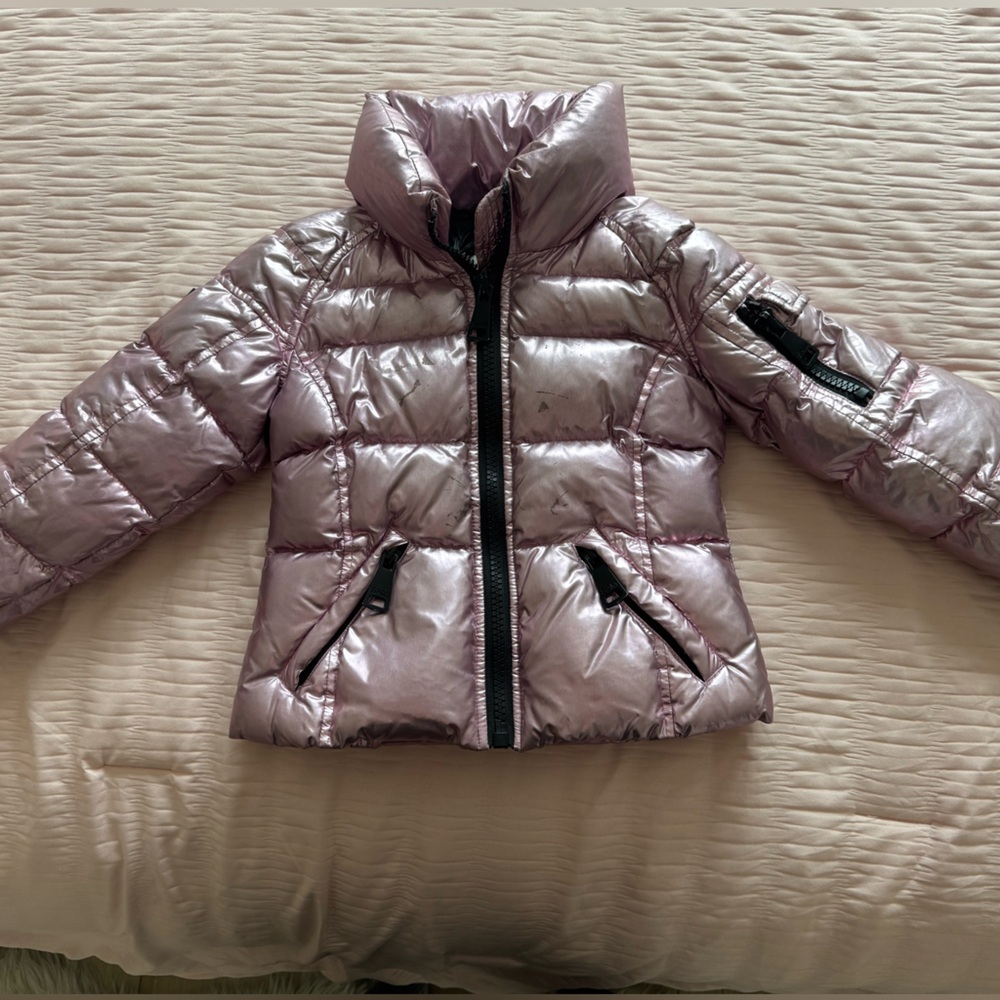 Metallic Pink Kids Puffer Jacket